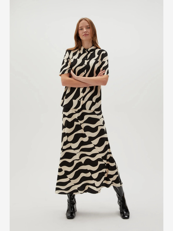 Moodo Fustă cu model Moodo Bej și Negru pentru femei