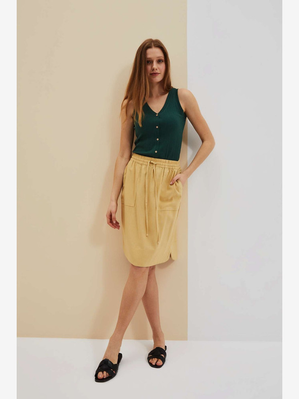 Moodo Fustă galbenă cu buzunare Moodo