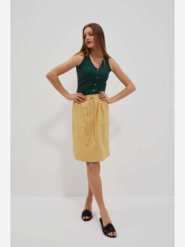 Moodo Fustă galbenă cu buzunare Moodo