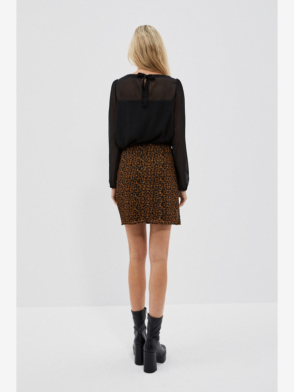 Moodo Fustă cu model negru și maro pentru femei Moodo