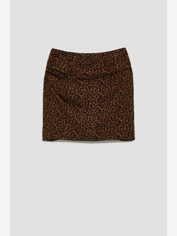 Moodo Fustă cu model negru și maro pentru femei Moodo