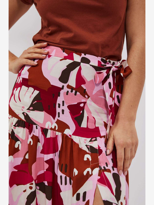 Moodo Fustă cu model pentru femei roșie și roz Moodo