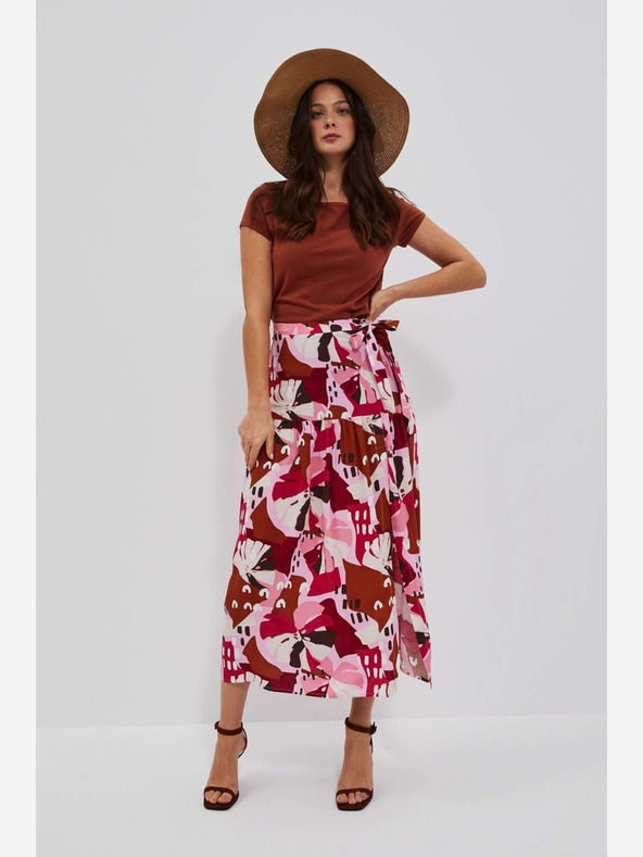 Moodo Fustă cu model pentru femei roșie și roz Moodo