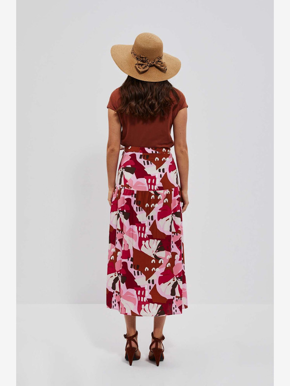 Moodo Fustă cu model pentru femei roșie și roz Moodo