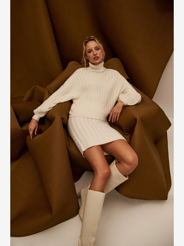 Moodo Fustă crem pentru femei Moodo