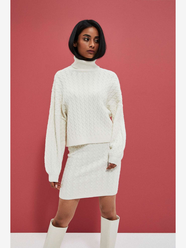 Moodo Fustă crem pentru femei Moodo