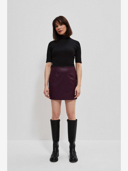 Moodo Burgundy Fustă din piele sintetică, femei Moodo