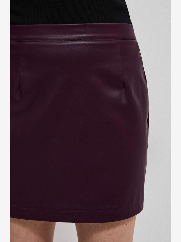 Moodo Burgundy Fustă din piele sintetică, femei Moodo