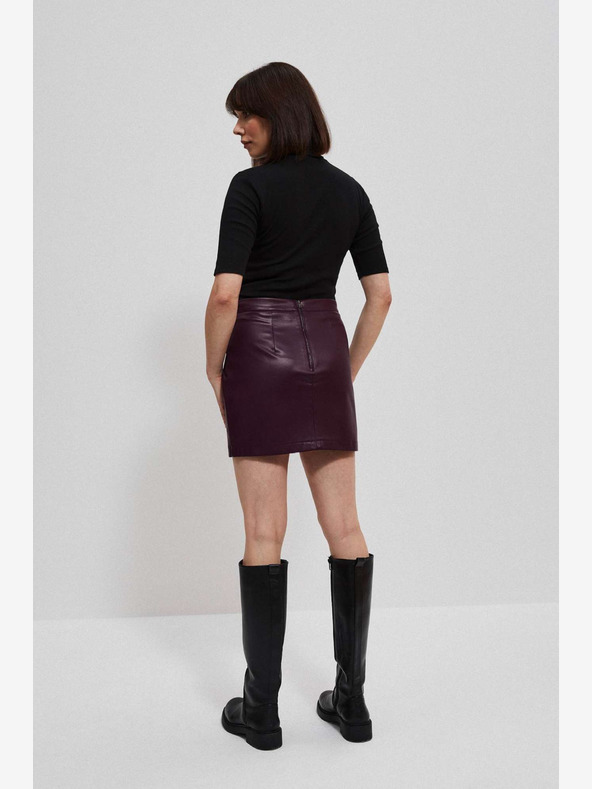Moodo Burgundy Fustă din piele sintetică, femei Moodo