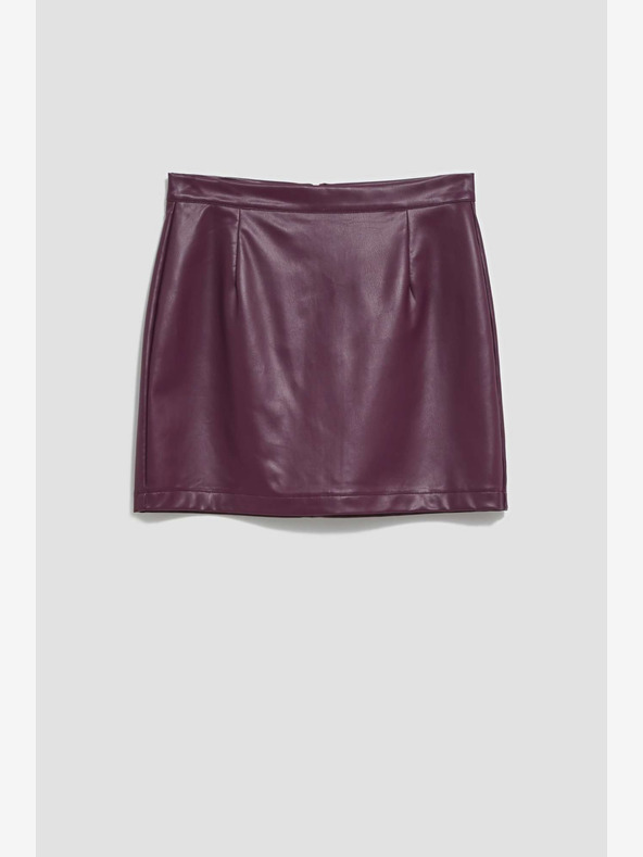 Moodo Burgundy Fustă din piele sintetică, femei Moodo