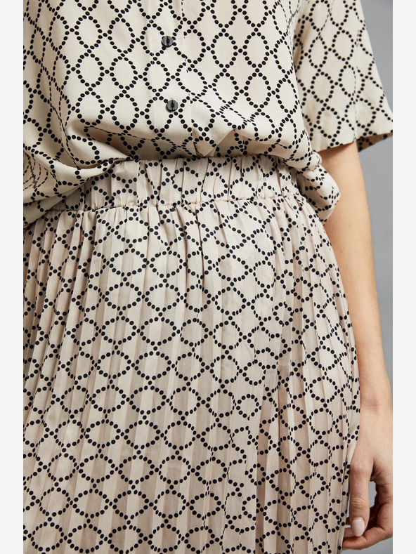 Moodo Fustă plisată cu model, bej, pentru femei Moodo