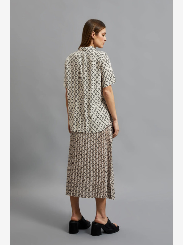 Moodo Fustă plisată cu model, bej, pentru femei Moodo