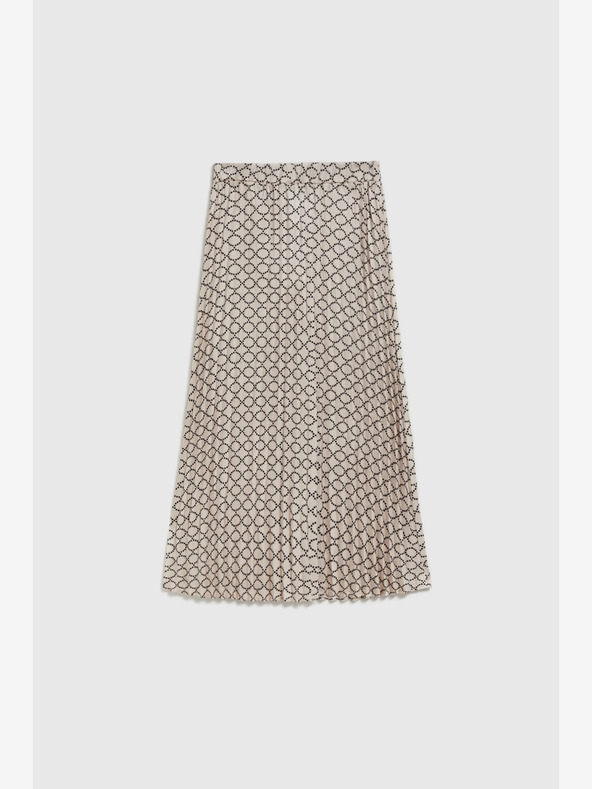 Moodo Fustă plisată cu model, bej, pentru femei Moodo