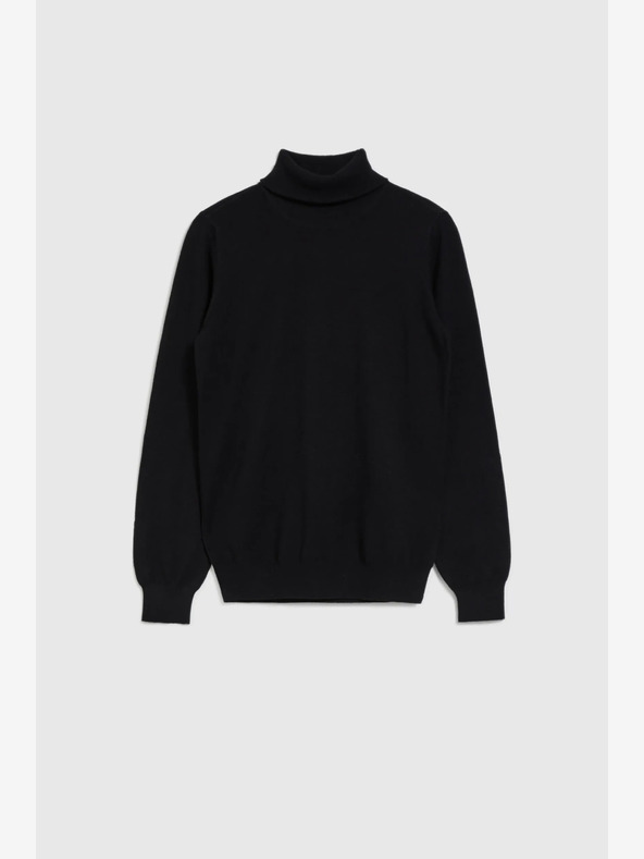 Moodo Bluză cu guler înalt neagră pentru femei Moodo