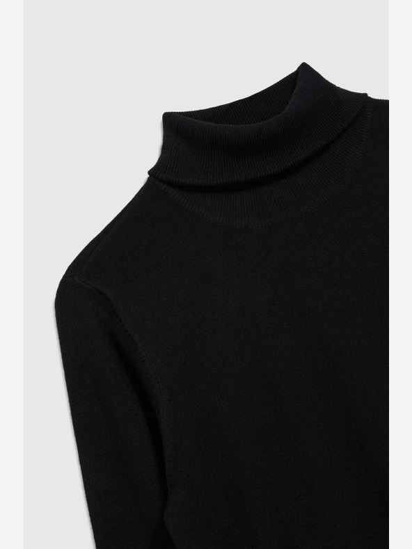 Moodo Bluză cu guler înalt neagră pentru femei Moodo