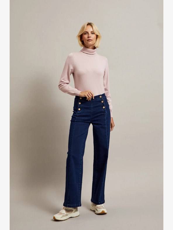 Moodo Pulover cu guler înalt pentru femei roz deschis Moodo