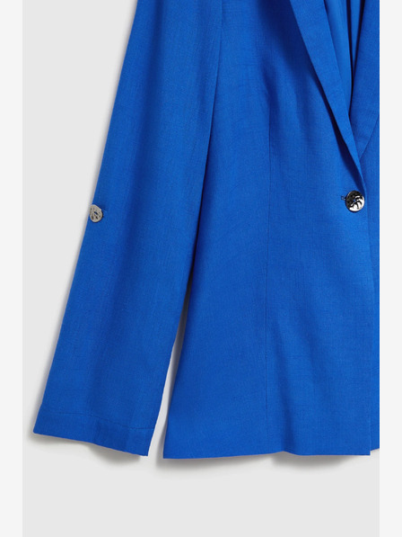 Moodo Jachetă albastră din in cu mâneci 3/4 Moodo