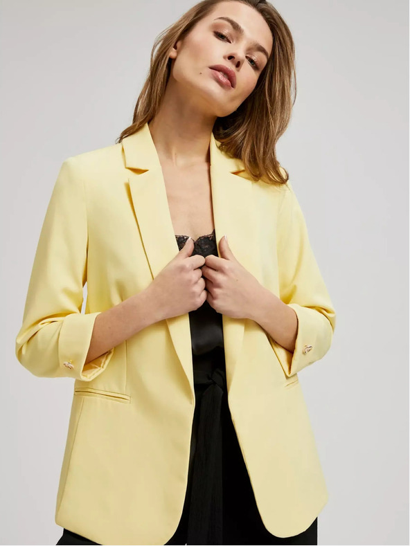 Moodo Jachetă galbenă cu mâneci 3/4 Moodo