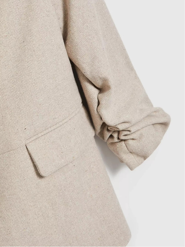 Moodo Blazer de damă bej Moodo