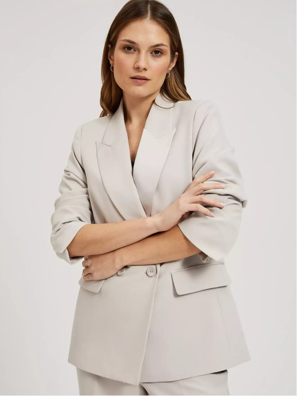 Moodo Blazer de damă bej Moodo