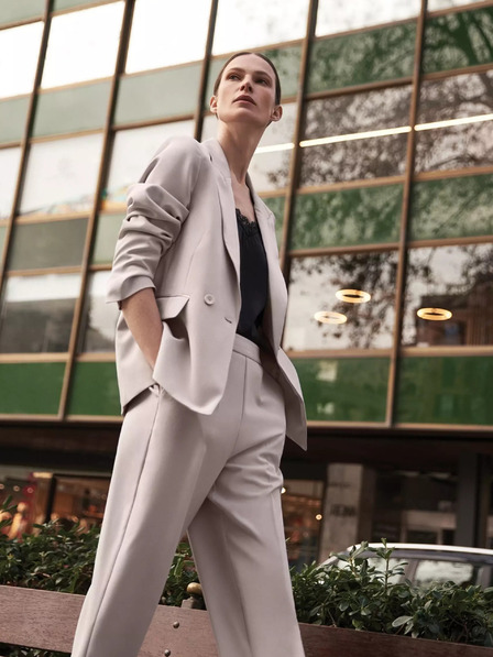Moodo Blazer de damă bej Moodo