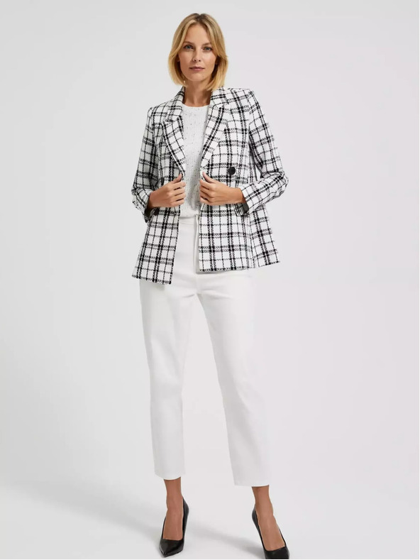 Moodo Jachetă în carouri albe și negre Moodo