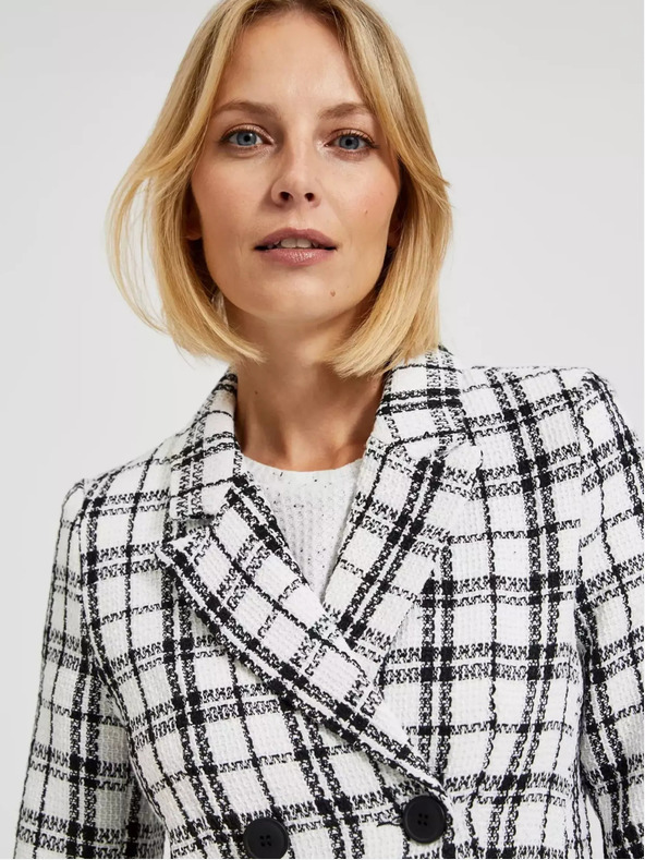 Moodo Jachetă în carouri albe și negre Moodo