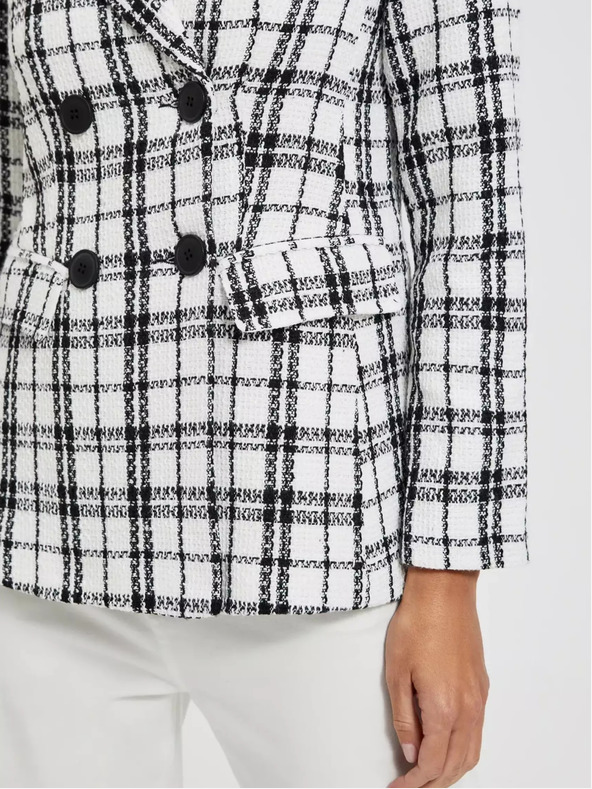 Moodo Jachetă în carouri albe și negre Moodo