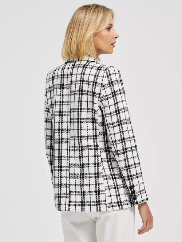 Moodo Jachetă în carouri albe și negre Moodo