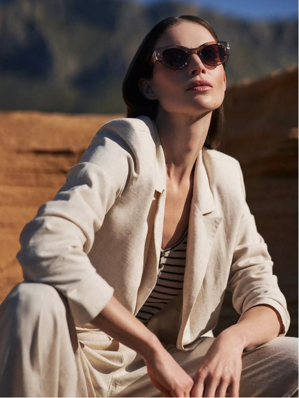 Moodo Blazer de damă bej Moodo