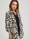 Moodo Blazer cu model pentru femei negru și crem Moodo