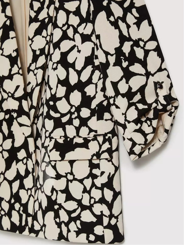 Moodo Blazer cu model pentru femei negru și crem Moodo