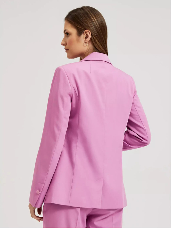 Moodo Blazer roz cu mânecă lungă și o singură pieptănătură Moodo