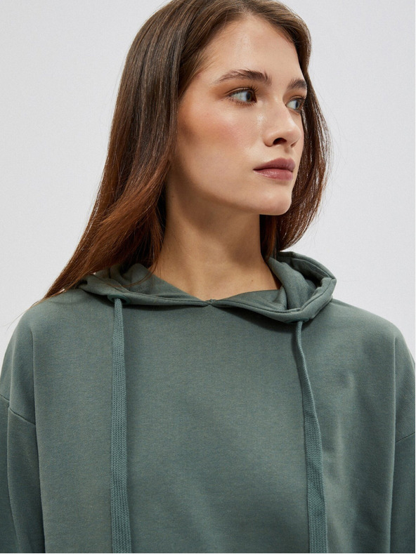 Moodo Hanorac cu glugă verde de damă Moodo