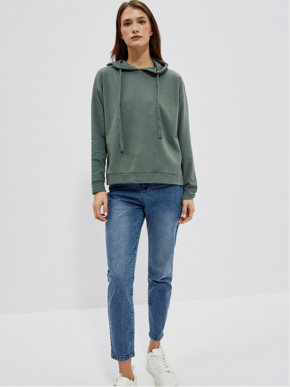 Moodo Hanorac cu glugă verde de damă Moodo