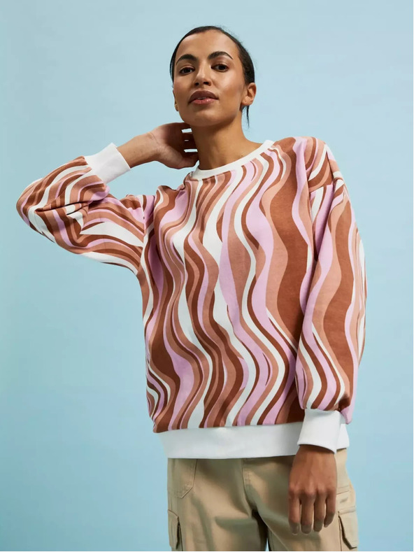 Moodo Hanorac cu model pentru femei roz și maro Moodo