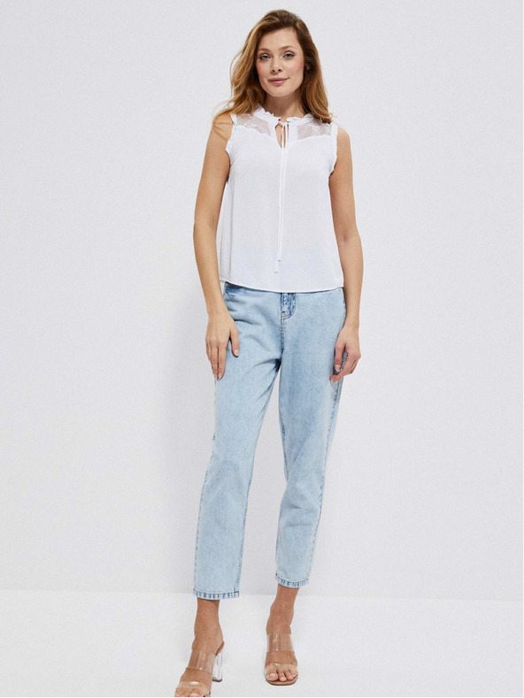 Moodo Bluză albă pentru femei Moodo