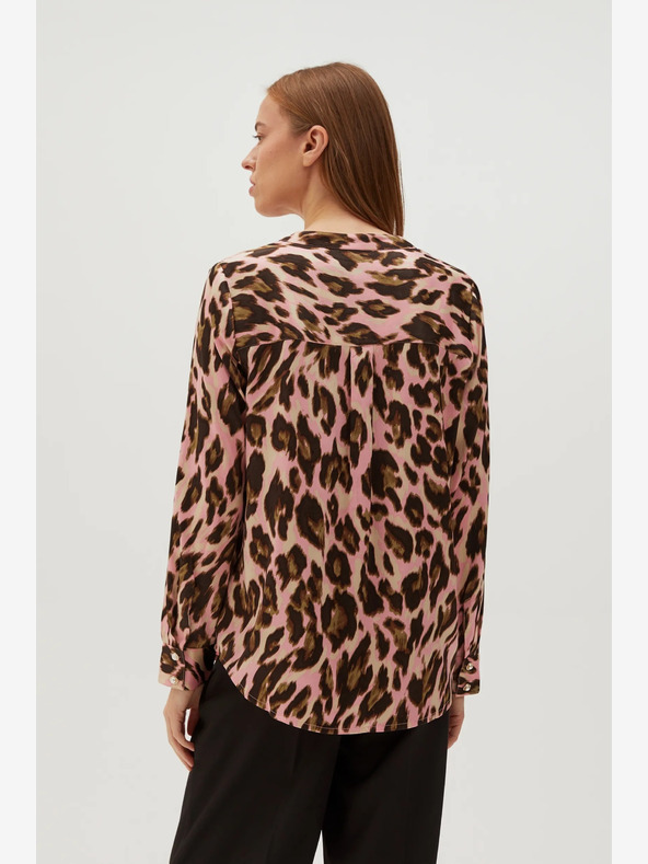 Moodo Bluză cu model pentru femei, maro și roz Moodo