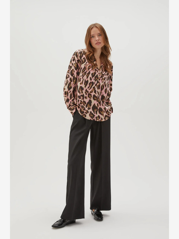 Moodo Bluză cu model pentru femei, maro și roz Moodo