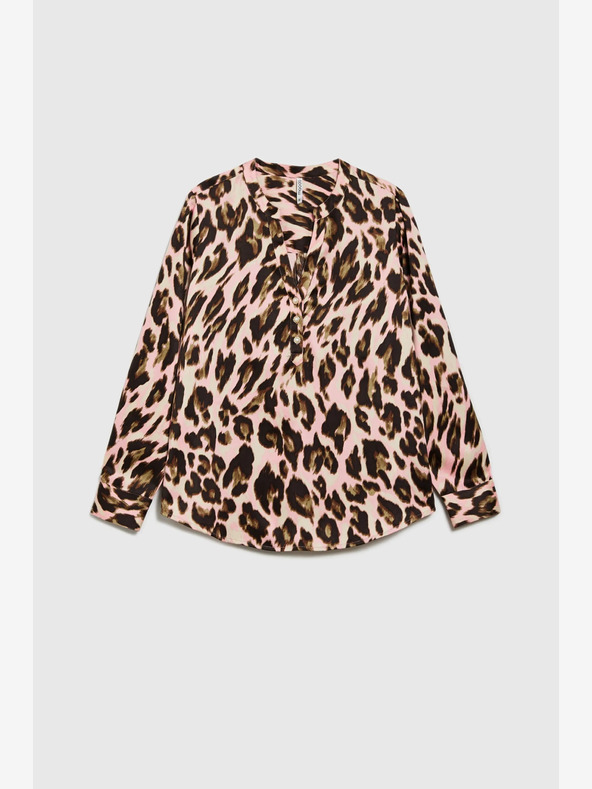 Moodo Bluză cu model pentru femei, maro și roz Moodo