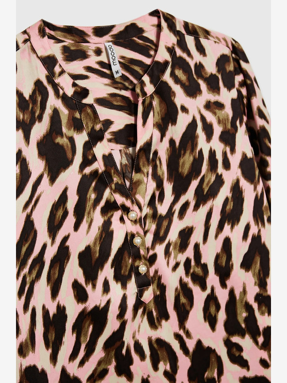 Moodo Bluză cu model pentru femei, maro și roz Moodo