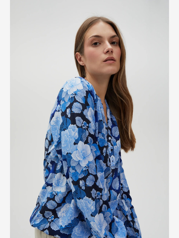 Moodo Bluză albastră cu flori pentru femei Moodo