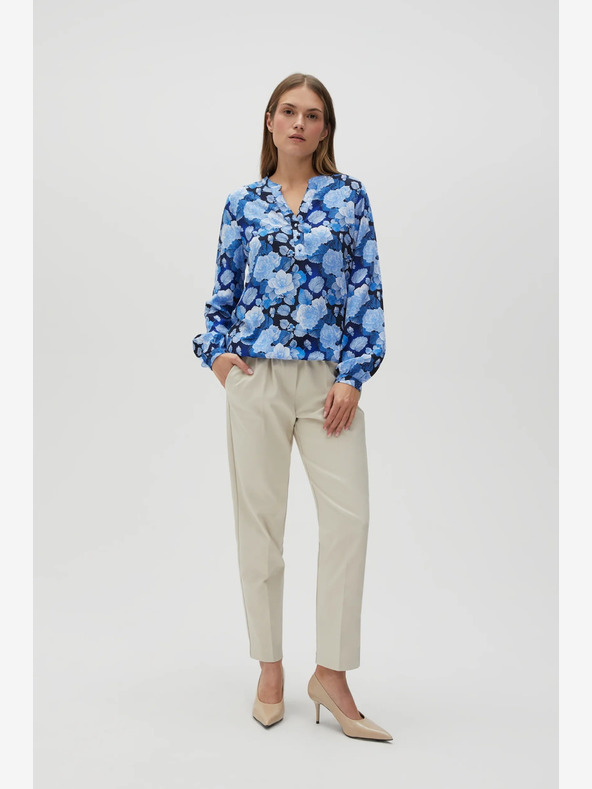 Moodo Bluză albastră cu flori pentru femei Moodo