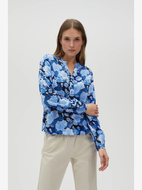 Moodo Bluză albastră cu flori pentru femei Moodo