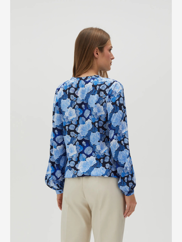Moodo Bluză albastră cu flori pentru femei Moodo