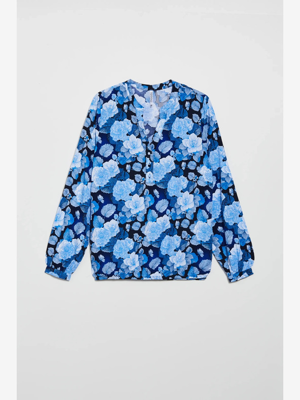 Moodo Bluză albastră cu flori pentru femei Moodo