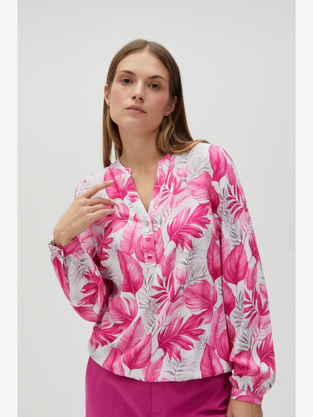 Moodo Bluză cu model alb și roz pentru femei Moodo