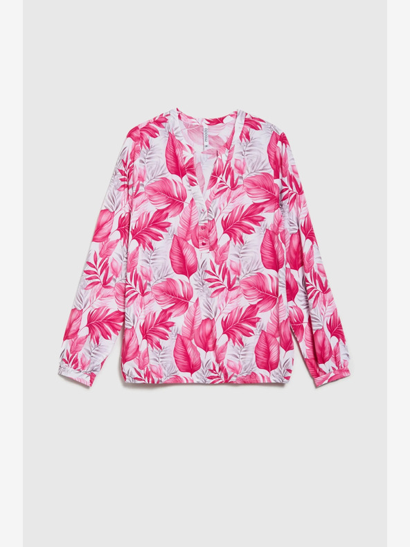 Moodo Bluză cu model alb și roz pentru femei Moodo