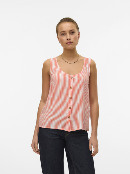 Vero Moda Bluză cu dungi albe și portocalii pentru femei Vero Moda