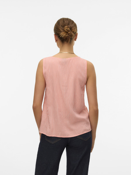 Vero Moda Bluză cu dungi albe și portocalii pentru femei Vero Moda
